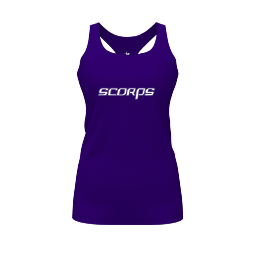 [CUS-DFW-RCBK-PER-PUR-FYS-LOGO2] Racerback Tank Top (Female Youth S, Purple, Logo 2)