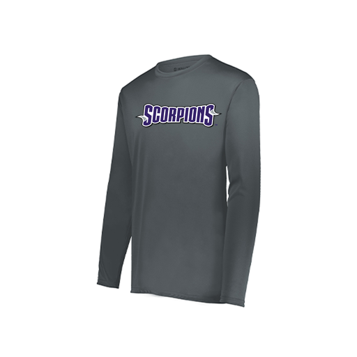 [222823.059.S-LOGO1] Youth LS Smooth Sport Shirt (Youth S, Gray, Logo 1)