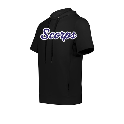 [222605.080.S-LOGO3] YOUTH VENTURA SOFT KNIT SHORT SLEEVE HOODIE (Youth S, Black, Logo 3)